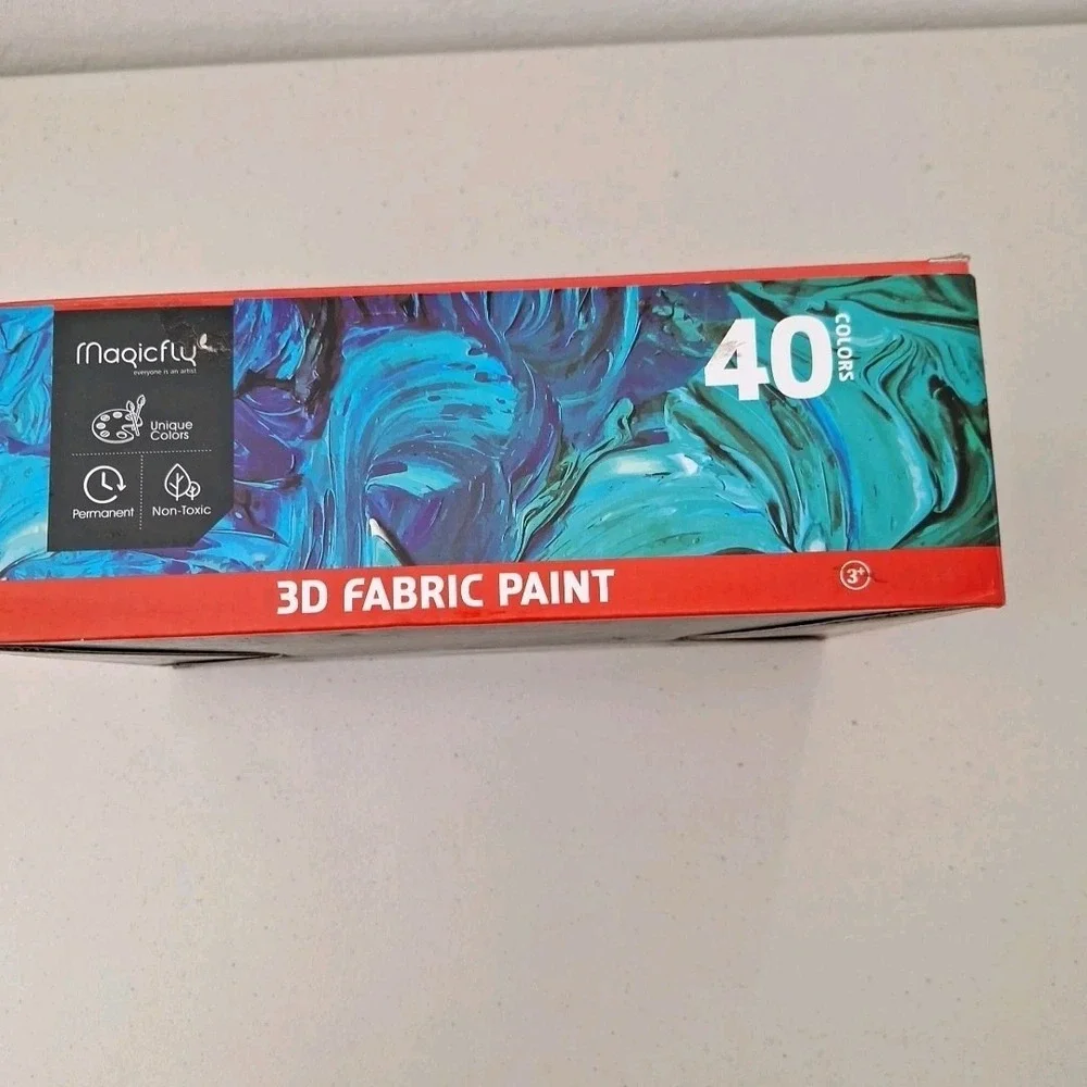 Magicfly 3D Fabric Permanent Paint 40 Color, Puffy Paint 1 Fl Oz A112